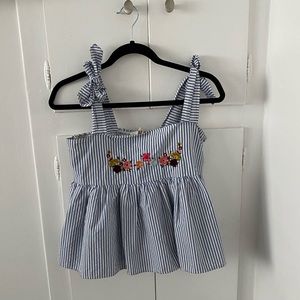 Zara Striped Babydoll Tank